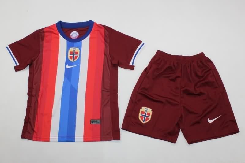 2024 Norway Home Kids Soccer Jersey And Shorts