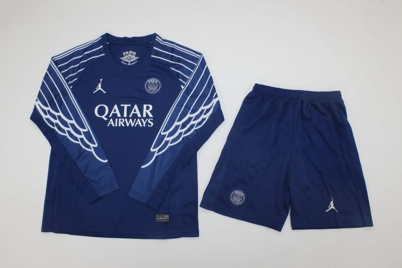 24/25 Paris St Germain Fourth Long Sleeve Kids Soccer Jersey And Shorts
