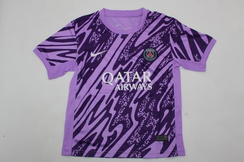 24/25 Paris St Germain Goalkeeper Purples Kids Soccer Jersey And Shorts