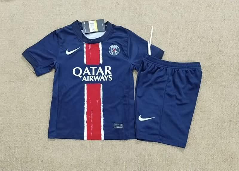 24/25 Paris St Germain Home Kids Soccer Jersey And Shorts Leaked