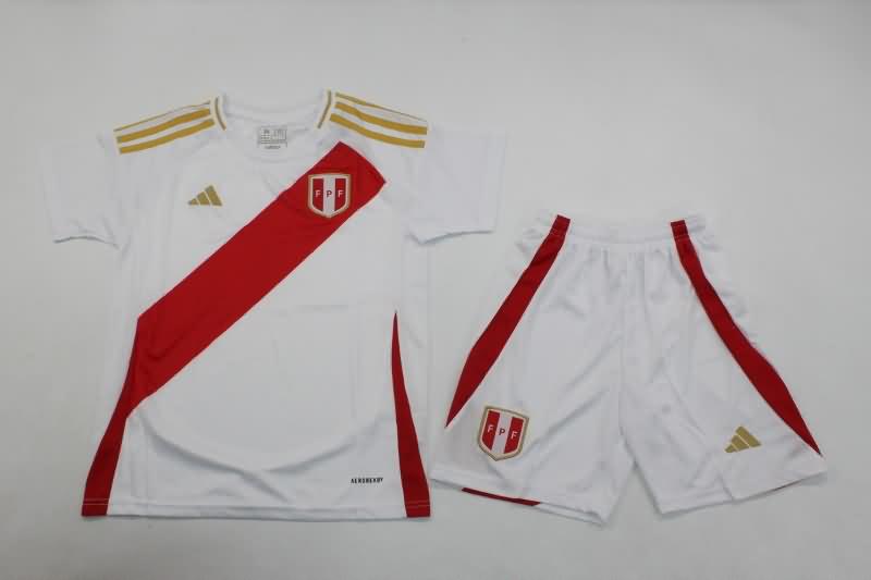 2024 Peru Copa America Home Kids Soccer Jersey And Shorts