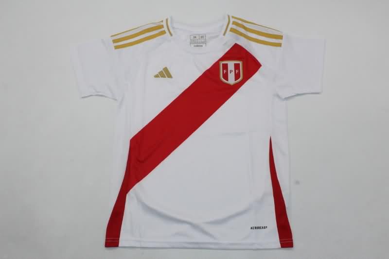 2024 Peru Copa America Home Kids Soccer Jersey And Shorts