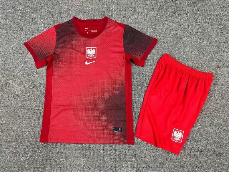 2024 Poland Away Kids Soccer Jersey And Shorts