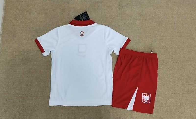 2024 Poland Home Kids Soccer Jersey And Shorts