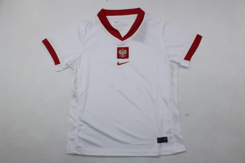 2024 Poland Home Kids Soccer Jersey And Shorts