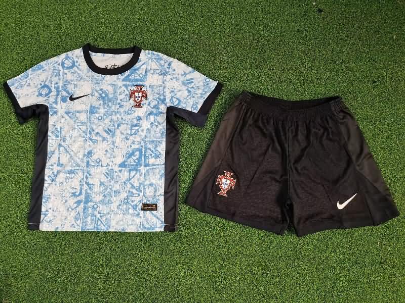 2024 Portugal Away Kids Soccer Jersey And Shorts (Player)