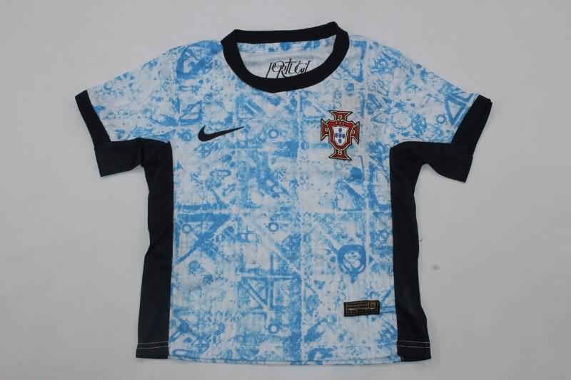 2024 Portugal Away Kids Soccer Jersey And Shorts (Player)