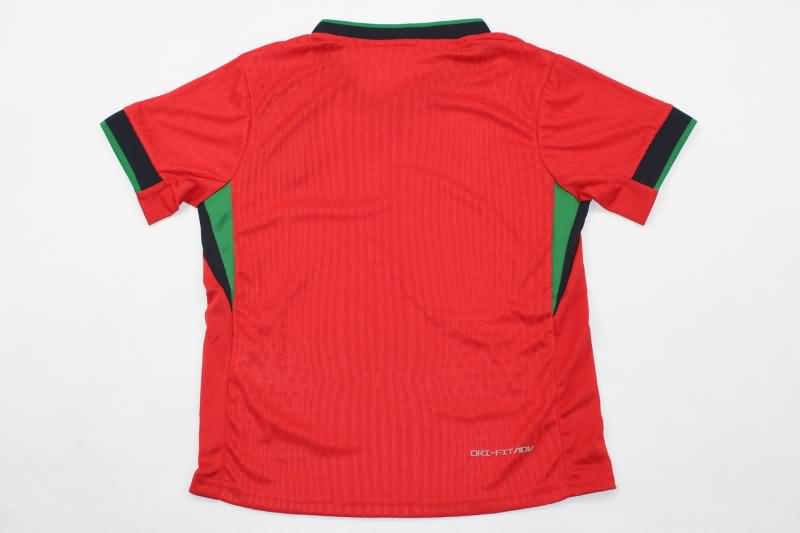 2024 Portugal Home Kids Soccer Jersey And Shorts (Player)