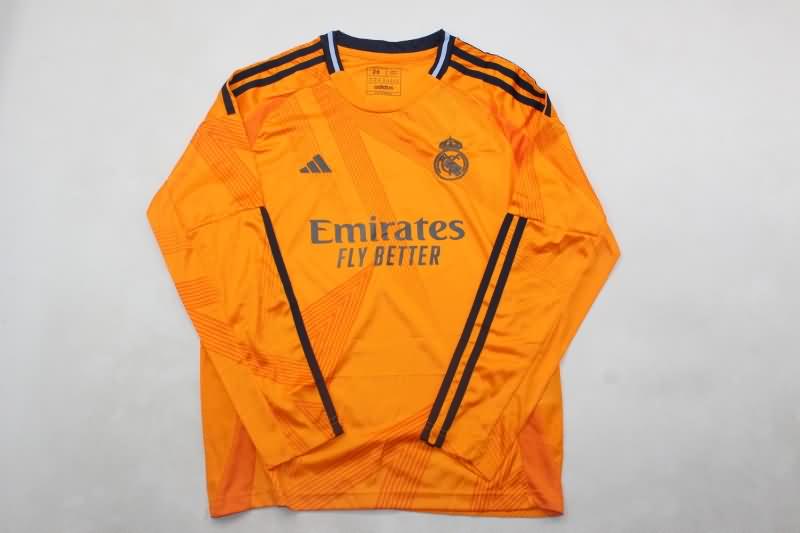 24/25 Real Madrid Away Long Sleeve Kids Soccer Jersey And Shorts