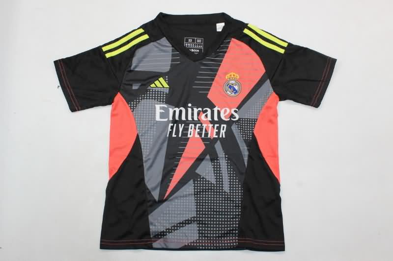 24/25 Real Madrid Goalkeeper Black Kids Soccer Jersey And Shorts