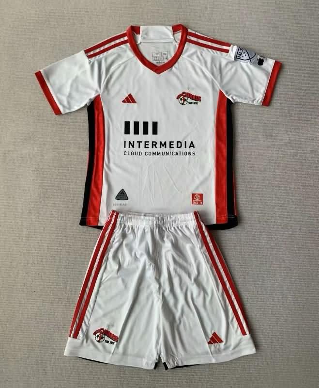2024 San Jose Earthquakes Away Kids Soccer Jersey And Shorts