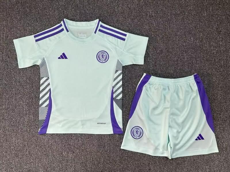 2024 Scotland Away Kids Soccer Jersey And Shorts