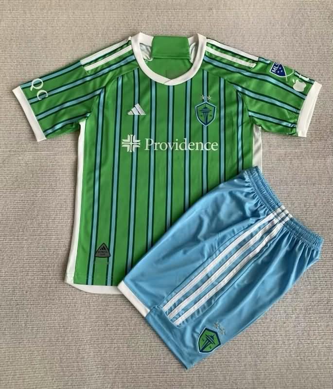 2024 Seattle Sounders Home Kids Soccer Jersey And Shorts