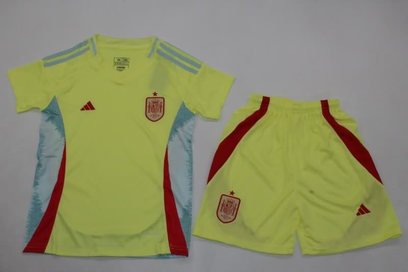 2024 Spain Away Kids Soccer Jersey And Shorts