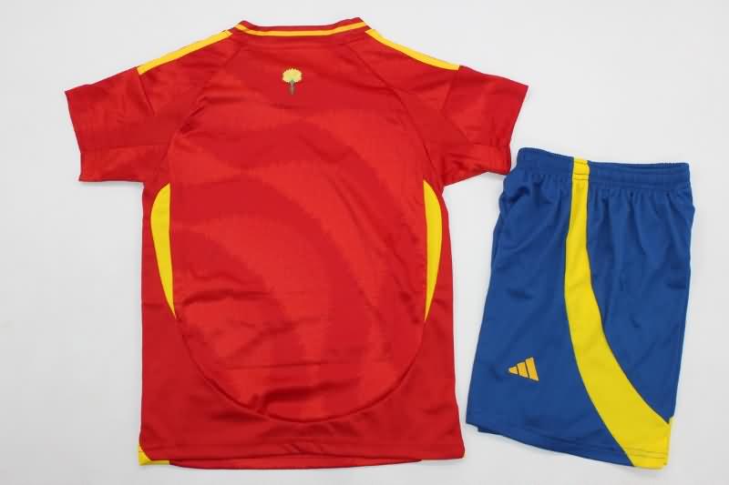 2024 Spain Home Kids Soccer Jersey And Shorts