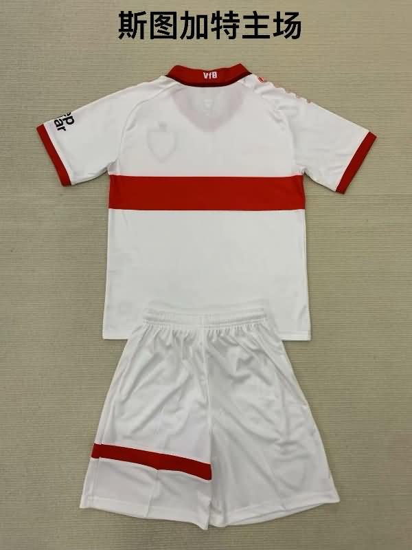 24/25 Stuttgart Home Kids Soccer Jersey And Shorts