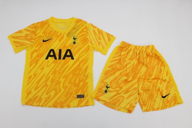 24/25 Tottenham Hotspur Goalkeeper Yellow Kids Soccer Jersey And Shorts