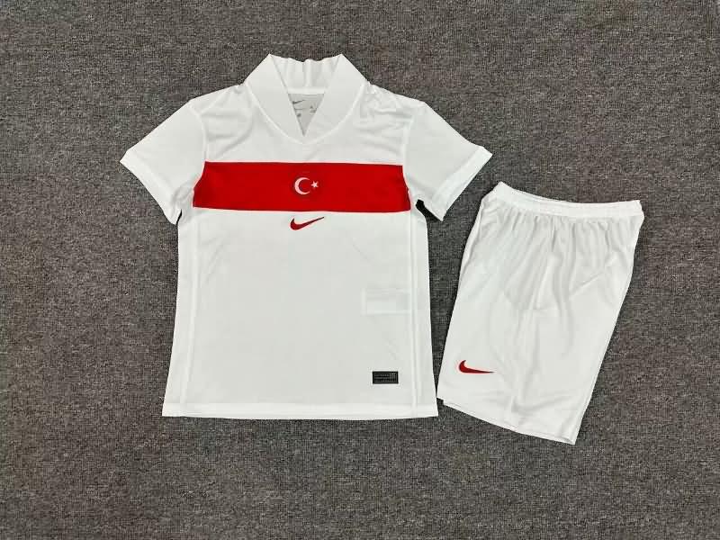 2024 Turkey Away Kids Soccer Jersey And Shorts