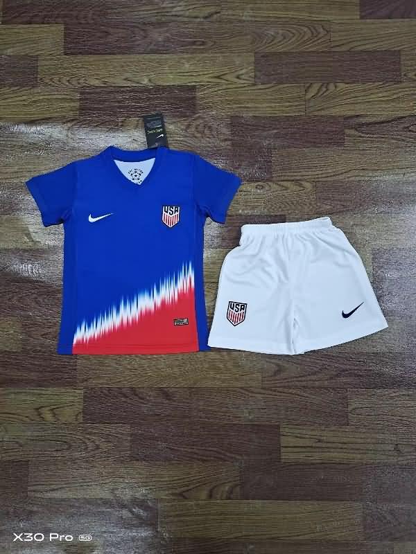 2024 USA Copa America Away Kids Soccer Jersey And Shorts