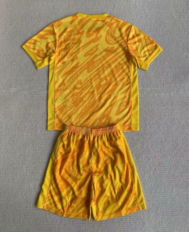 2024 USA Copa America Goalkeeper Yellow Kids Soccer Jersey And Shorts