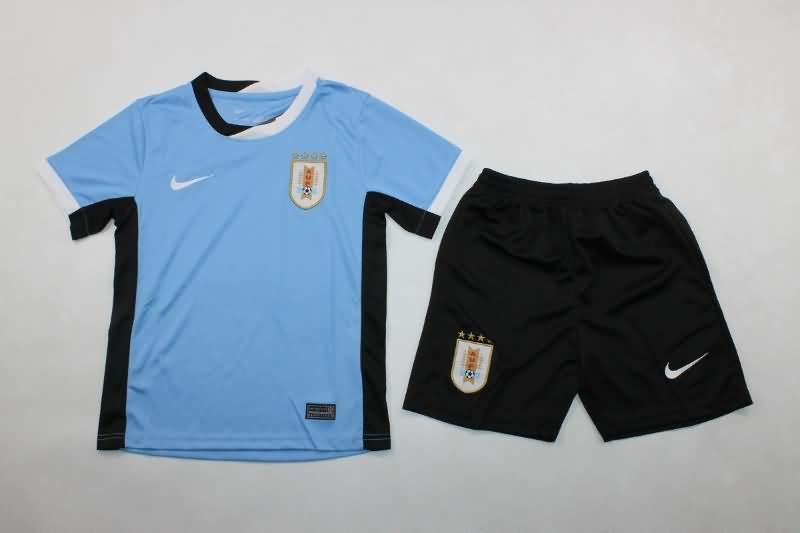 2024 Uruguay Copa America Home Kids Soccer Jersey And Shorts