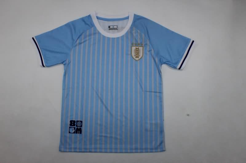 2024 Uruguay Copa America Home Kids Soccer Jersey And Shorts