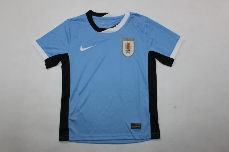 2024 Uruguay Copa America Home Kids Soccer Jersey And Shorts