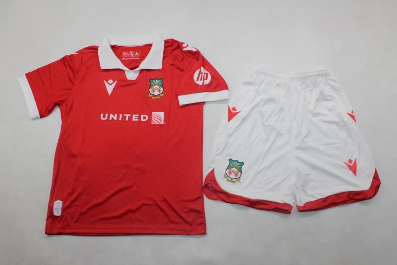 24/25 Wrexham Home Kids Soccer Jersey And Shorts