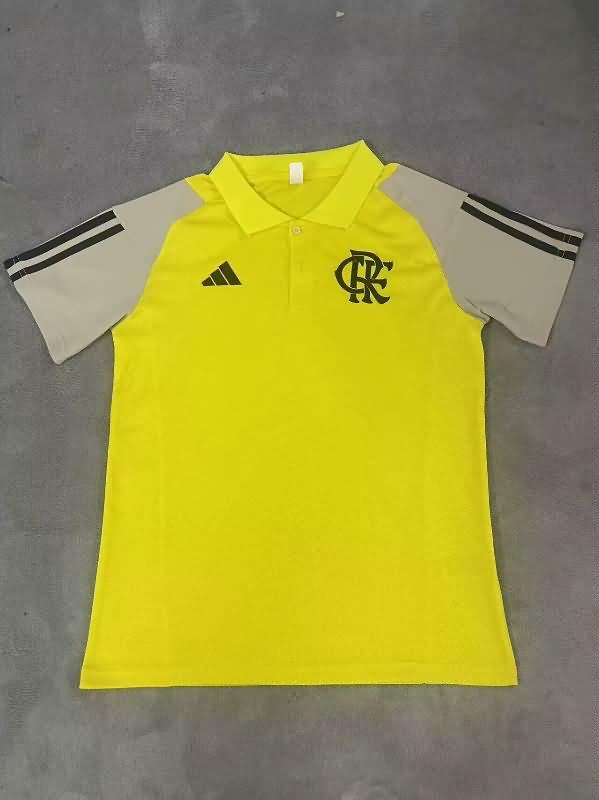 Thailand Quality(AAA) 2024 Flamengo Yellow Polo Soccer T-Shirt