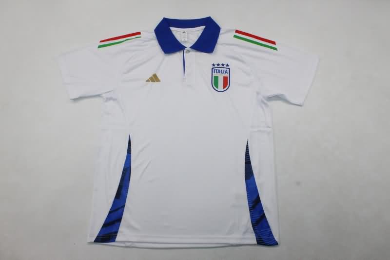 Thailand Quality(AAA) 2024 Italy White Polo Soccer T-Shirt