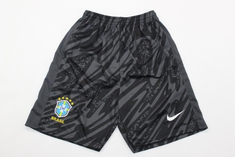 Thailand Quality(AAA) 2024 Brazil Copa America Goalkeeper Black Soccer Shorts