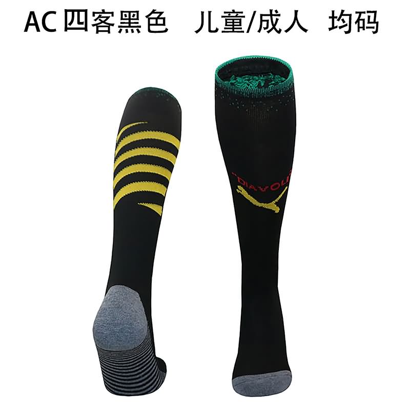 Thailand Quality(AAA) 24/25 AC Milan Black Soccer Socks