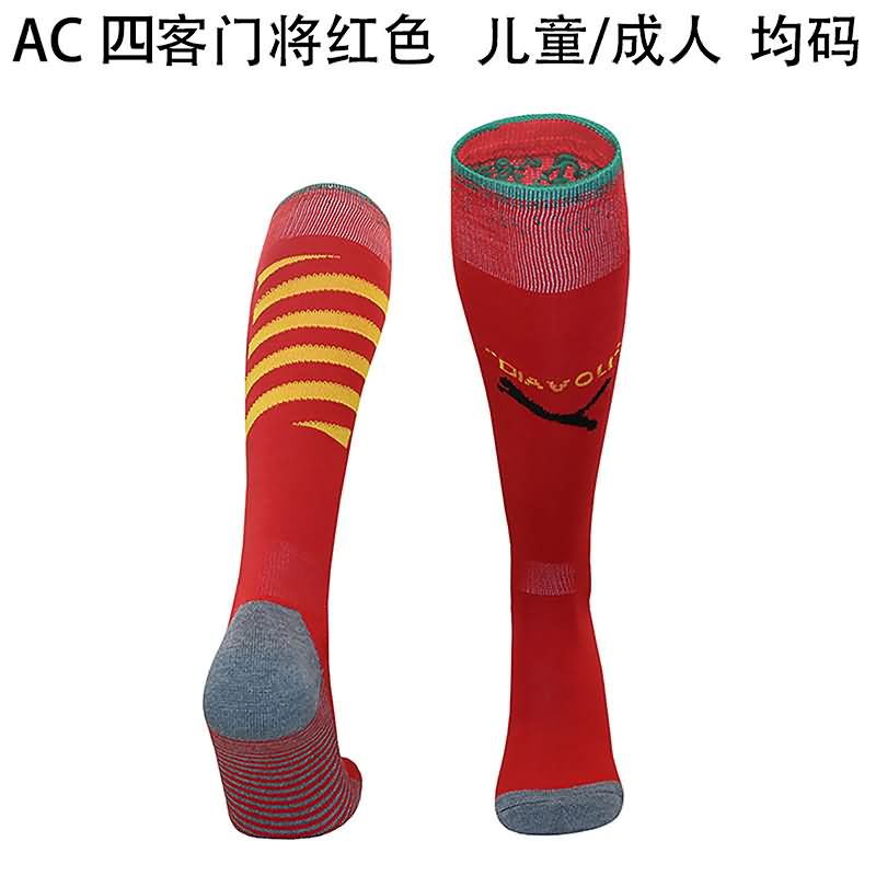 Thailand Quality(AAA) 24/25 AC Milan Red Soccer Socks