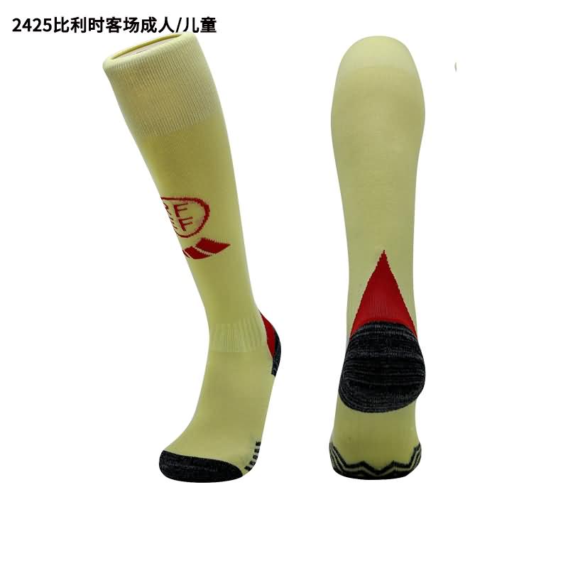 Thailand Quality(AAA) 2024 Belgium Away Soccer Socks