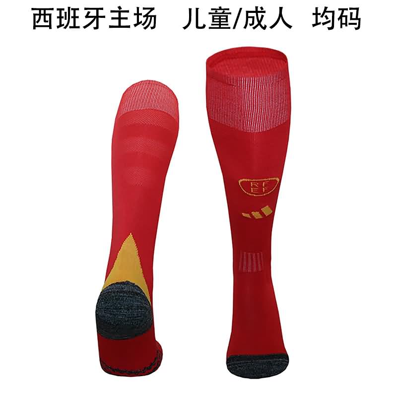 Thailand Quality(AAA) 2024 Spain Home Soccer Socks