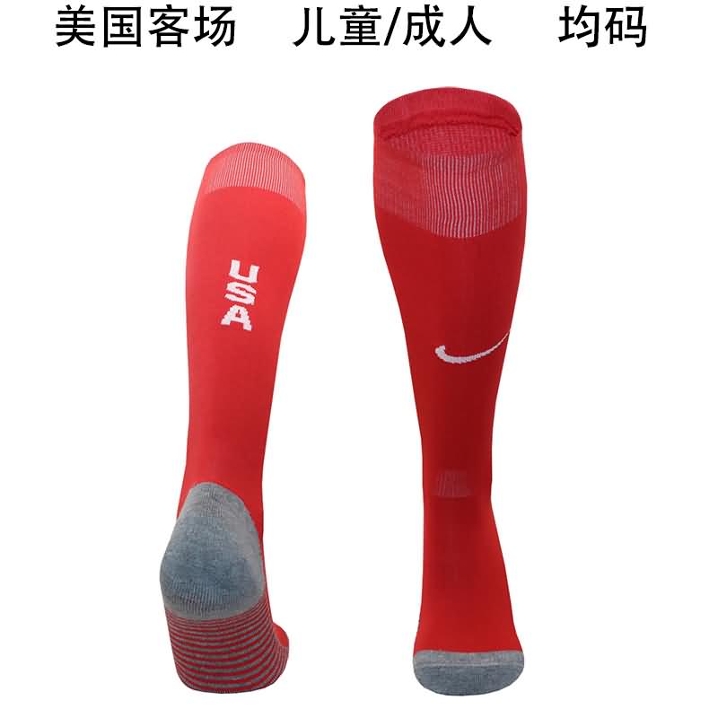 Thailand Quality(AAA) 2024 USA Away Soccer Socks