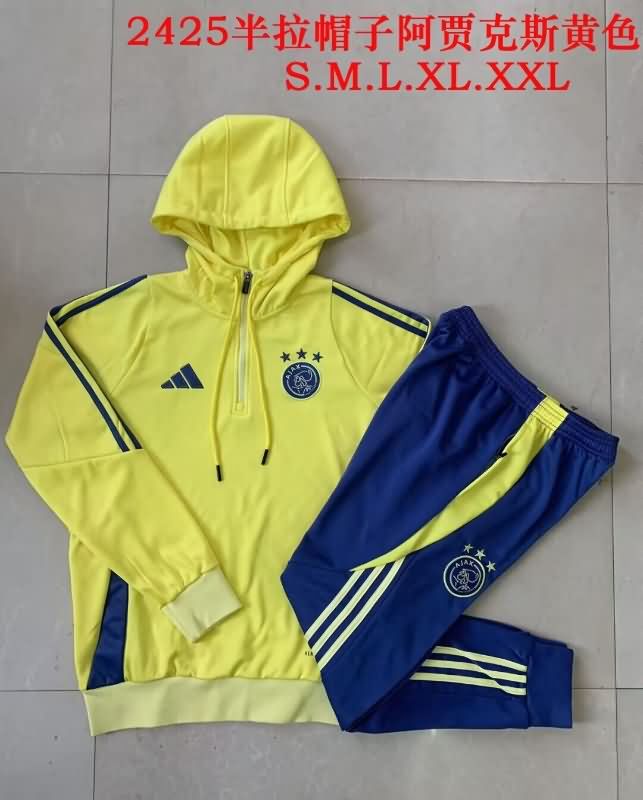 Thailand Quality(AAA) 24/25 Ajax Yellow Soccer Tracksuit 02
