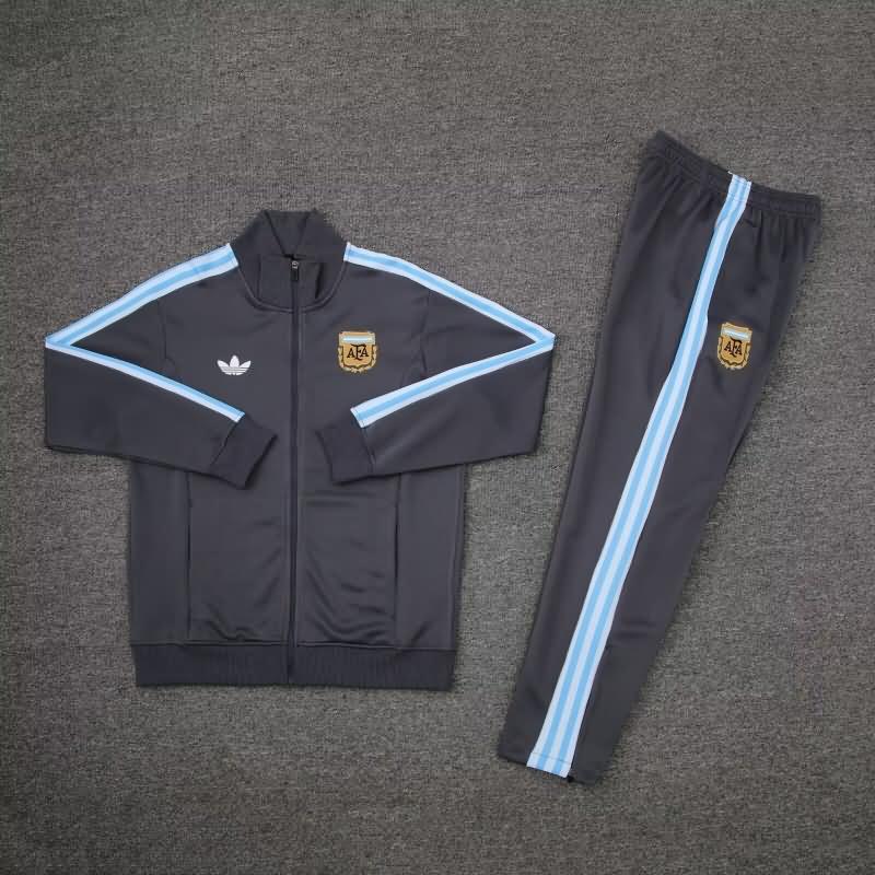 Thailand Quality(AAA) 2024 Argentina Grey Soccer Tracksuit