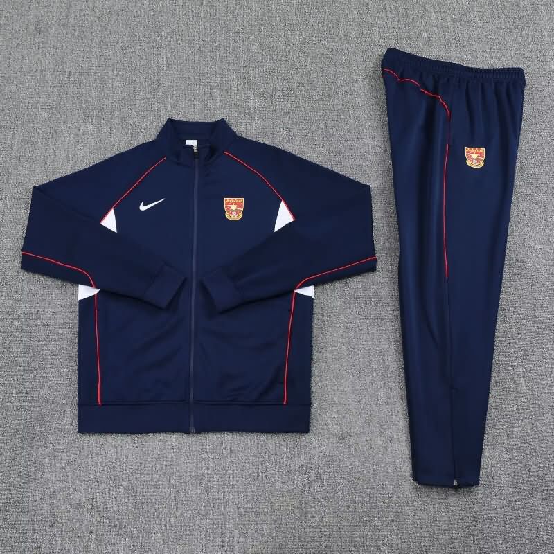 Thailand Quality(AAA) 24/25 Arsenal Dark Blue Soccer Tracksuit 08
