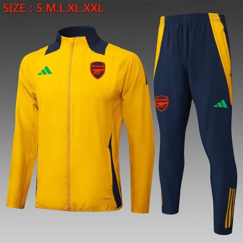 Thailand Quality(AAA) 24/25 Arsenal Yellow Soccer Tracksuit