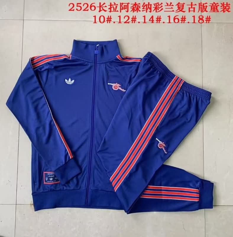 Kids - Thailand Quality(AAA) 24/25 Arsenal Dark Blue Soccer Tracksuit
