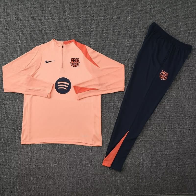 Thailand Quality(AAA) 24/25 Barcelona Pink Soccer Tracksuit 02