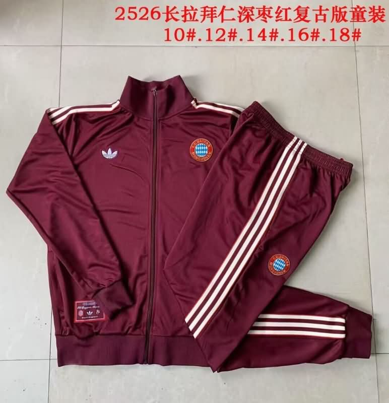 Kids - Thailand Quality(AAA) 24/25 Bayern Munich Red Soccer Tracksuit 05