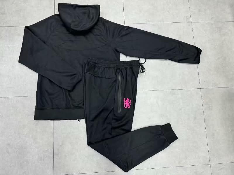 Thailand Quality(AAA) 24/25 Chelsea Black Soccer Tracksuit 03