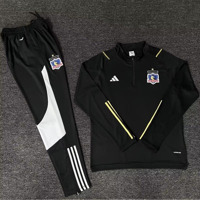 Thailand Quality(AAA) 2024 Colo Colo Black Soccer Tracksuit