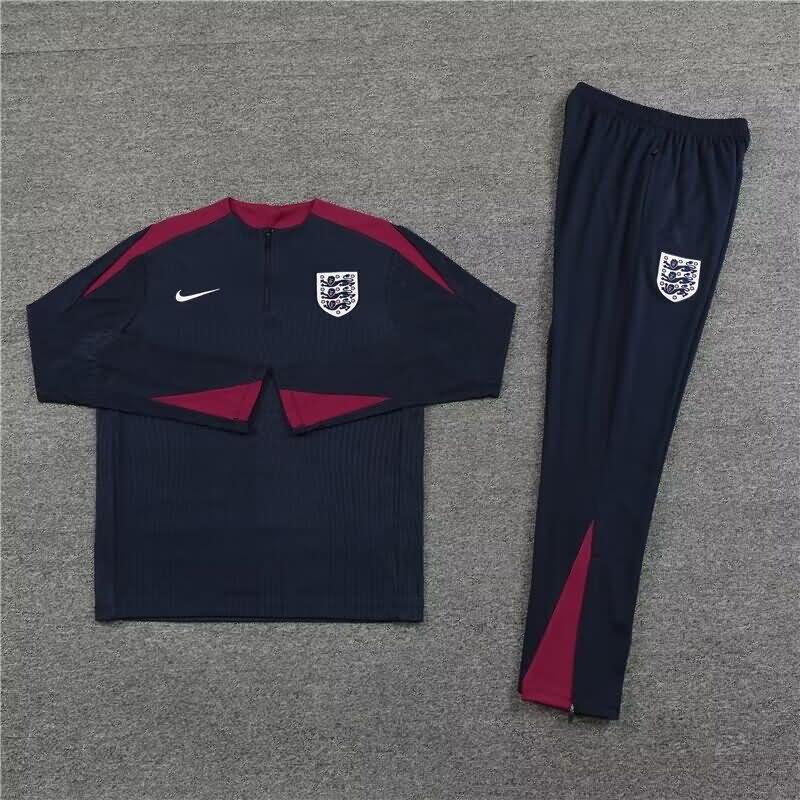 Thailand Quality(AAA) 2024 England Dark Blue Soccer Tracksuit