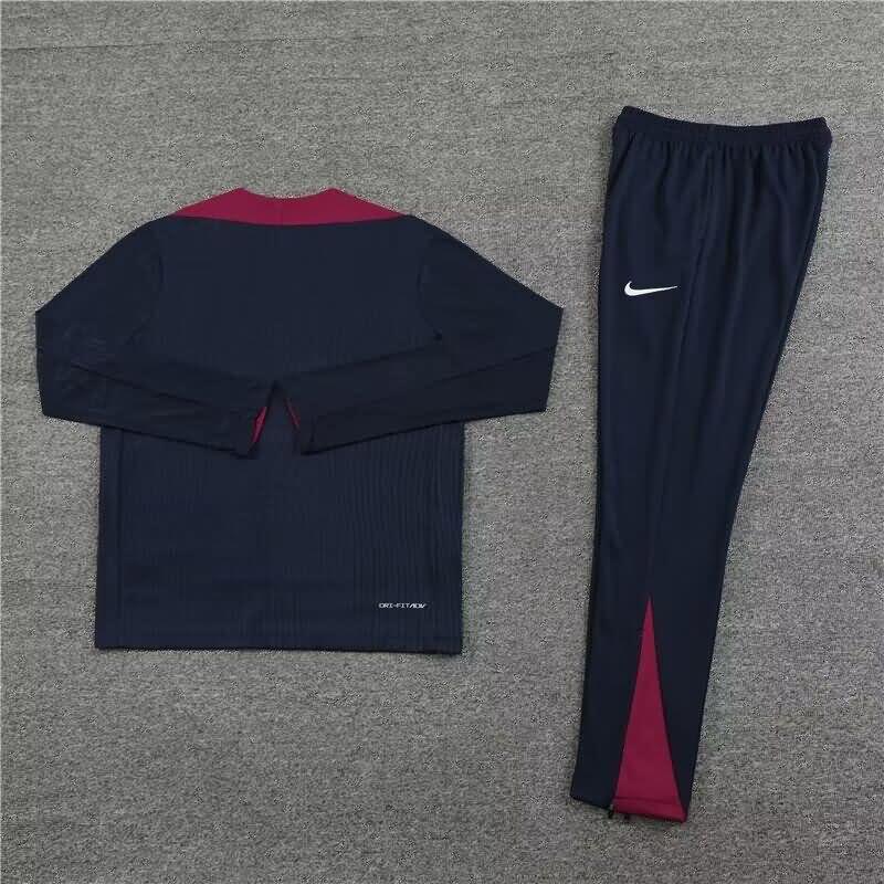 Thailand Quality(AAA) 2024 England Dark Blue Soccer Tracksuit