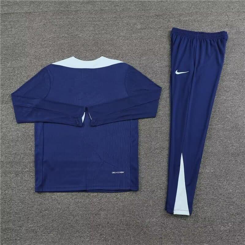 Thailand Quality(AAA) 2024 France Dark Blue Soccer Tracksuit