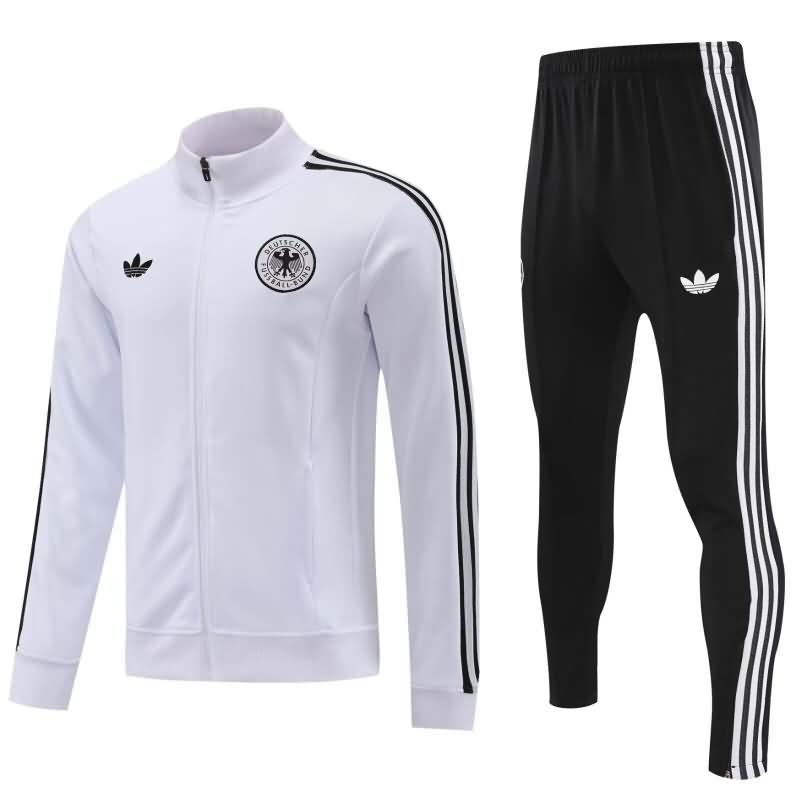Thailand Quality(AAA) 2024 Germany White Soccer Tracksuit 02