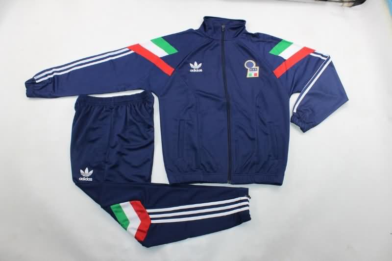 Thailand Quality(AAA) 2024 Italy Dark Blue Soccer Tracksuit 04